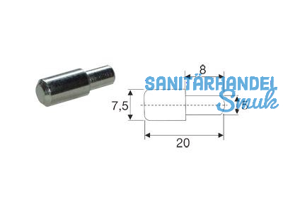 Bodentrger Max 70 mit Ansatz  5 mm Lnge = 20,0 mm verzinkt 4302.200