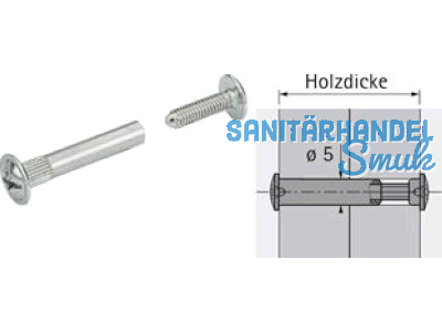 Verbindungsschraube VHS 32/35 vernickelt Bohr- 5 mm Plattendicke 28-36 mm 79659