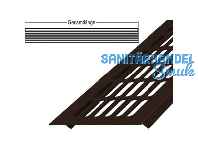 Lftungsprofil 60x2000 mm mit Schlitzlochung bronze eloxiert