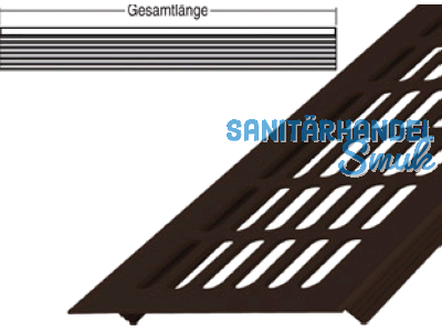 Lftungsprofil 100x6000 mm mit Schlitzlochung bronze eloxiert