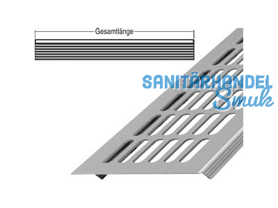 Lftungsprofil 60x6000 mm mit Schlitzlochung natur eloxiert