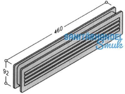 Lftungsgitter 460x92 mm weiss Einbauma 436x76 mm Trstrke 30-42 mm