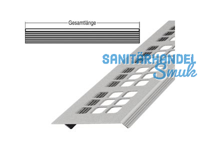 Lftungsprofil 100x2000 mm mit Quadratlochung natur eloxiert