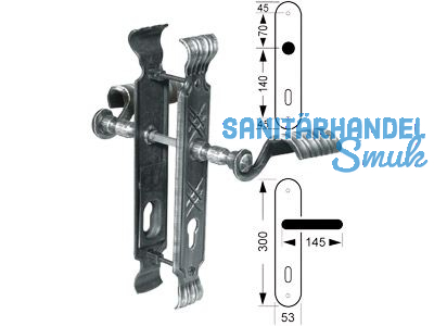 Schutzbeschlag Dachstein Drcker/Drcker TS 70-80mm Steineinlage 15mm geschmiedet