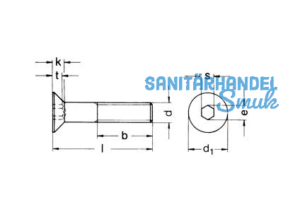 Senkschraube mit Innensechskant blank DIN 7991/10.9 M 12 x 50