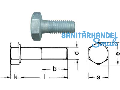 HV-Schraube feuerverzinkt (tzn) EN 14399-4 / 10.9 M 12 x 45