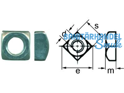 Vierkantmutter verzinkt DIN 557 M 10