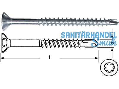 Sparibo TX 20 blau verzinkt 4.0 x 45