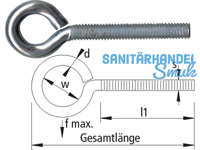 Gewindese verzinkt M 4 x 25