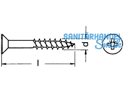 Spanplattenschraube A2 Pz Senkkopf 6,0 x 70