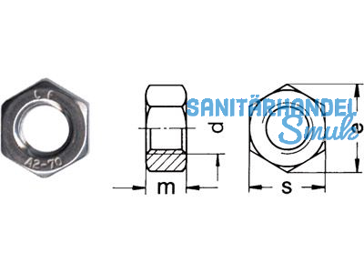 Sechskantmutter A2 DIN 934 M 20