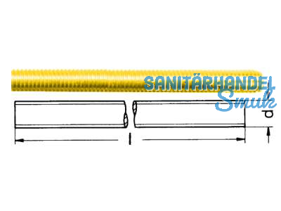 Gewindestange Messing DIN 976 M 8 x 1000