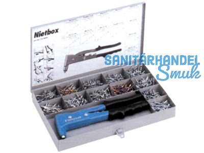 Blindnietbox Metallkassette Junior Zange NTX + 5 Nietabmessungen 754 1023