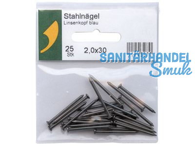 SBV-Stahlngel blau Linsenkopf 2.0 x 30 A 25 Stk