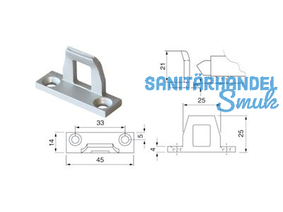 Schliessblech Nr. 915 silbereloxiert berschlag 3,0mm