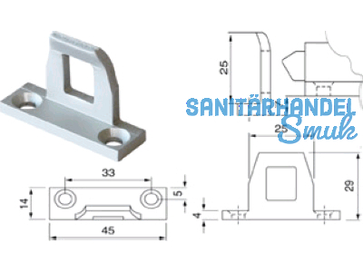 Schliessblech Nr. 916 silbereloxiert berschlag 7,0mm