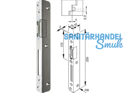 Winkelschliessblech Doorsafe links 4 mm Falzluft 243011