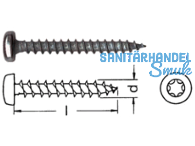 Spanplattenschraube A2 Pan Head TX 30 6,0 x 35 (CTM)