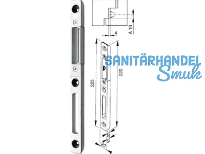 Schliessblech Doorsafe 4 mm/Stulp 20 mm links 259289