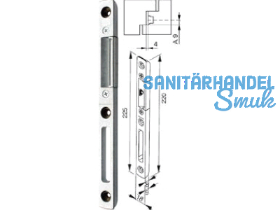 Schliessblech Doorsafe 4 mm/Stulp 16 mm rechts 259288