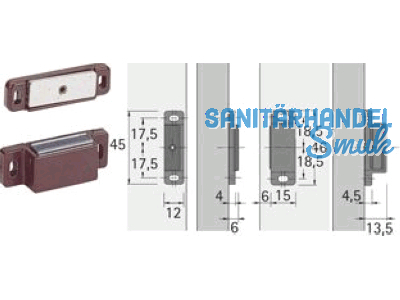 MagnetschnaPPer M74/GP15 braun Haftkraft 4 kg 06344