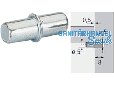 Bodentrger Duplo  5/5 mm vernickelt 13138