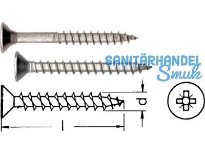 Spanplattenschraube A2 Pz Senkkopf 4,0 x 20