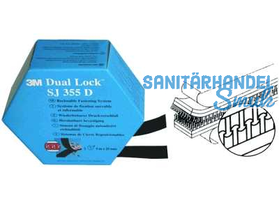 Klickband Dual Lock 3M SJ-355D Acrylat schwarz 25mmx10m