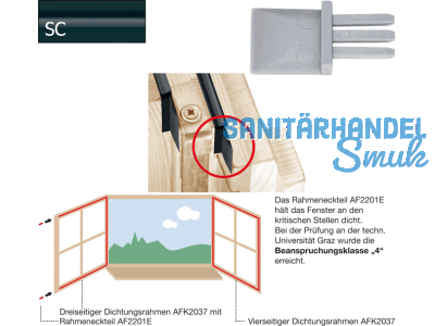 Dichtung-Eckteil AF2201E-SC schwarz fr Eurofalz ($1000)