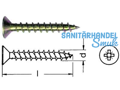 Scharnierbandschraube Senkkopf Poz. verzinkt 3.0 x 20