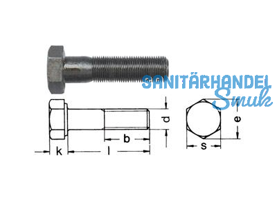 Sechskantschraube blank DIN 960/ 8.8 M 14 x 1,5 x 60 Fg