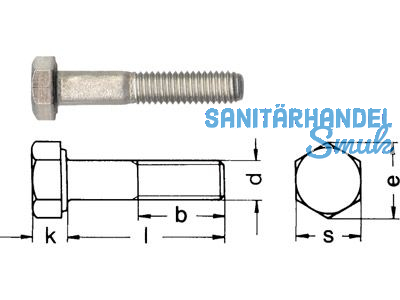 Sechskantschraube A2 DIN 931 M 24 x 80