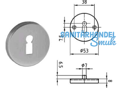 Schlsselrosette 5380.1C BB Edelstahl 402554