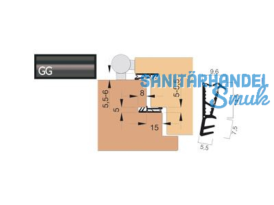 Haustrdichtung Goll SF1017-GG/2 graphitgrau, VPE 150 lfm