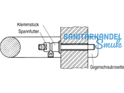 Befestigung S 1 M8 TS 80 mm Rosette 30 mm Edelstahl