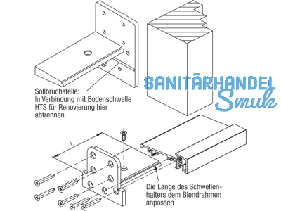 Schwellenhalter universal 85 schwarz