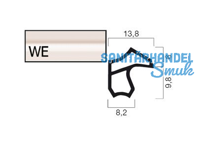 Zargentrdichtung Goll A 1602-WE/5 POLY weiss, (5m fixlang) VOEST-Zarge