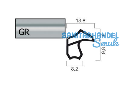 Zargentrdichtung Goll A 1602-GR/5 POLY grau, (5m fixlang) VOEST-Zarge