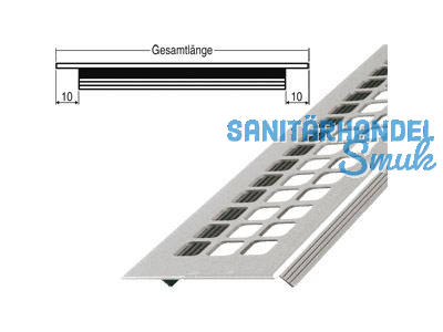 Lftungsprofil 60x 500 mm mit Quadratlochung natur eloxiert