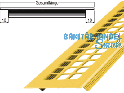 Lftungsprofil 80x 400 mm mit Quadratlochung gold eloxiert