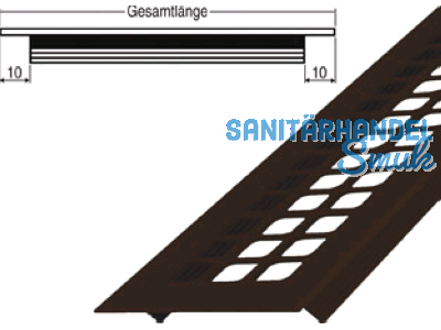 Lftungsprofil 80x1000 mm mit Quadratlochung bronze eloxiert