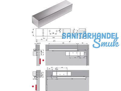 Trschliesser Dorma TS 93 G, EN 2-5 silber, Bandgegenseite o. Gleitschiene