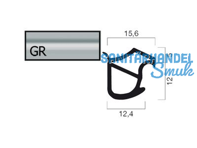 Zargendichtung Goll A1601-GR/5 POLY grau (5m fixlang) Novoferm