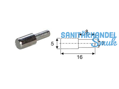 Bodentrger Duplo  3/5 mm Lnge = 16,0 mm vernickelt 4301.030