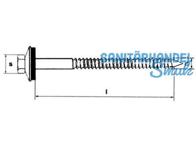 Fassadenschraube A2 Spitz mit Dichtscheibe 6,5 x 19