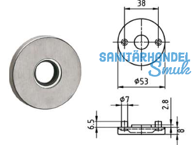 Drckerrosette 5620.21C easyfix CN Sttznocken 21,2 mm Edelstahl 402550