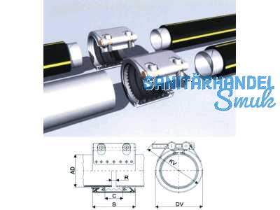 Straub Combi Grip EPDM 90/88.9 ES Kunststoff/Metall