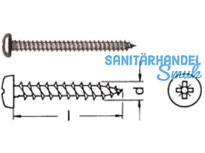 Spanplattenschraube A2 Pan Head Pzd. 4,5 x 30