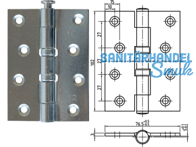 Trscharnier BB802 GV 4/3 blau verzinkt