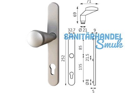 RR-Knopflangschild PZ 92 mm Edelstahl B-72640-61-0-8